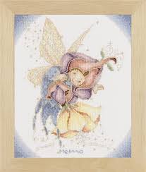 Dmc stranded cottons sorted onto cards; Twinkle Twilight Melissa Cross Stitch Kit By Maria Van Scharrenburg
