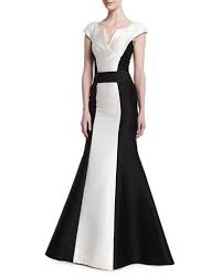 Black And White Evening Gown Carolina Herrera At Neiman Marcus Cap Sleeve Evening Gowns Evening Dresses With Sleeves White Ball Gowns