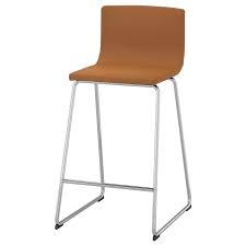 Ikea Bernhard Bar Stool With Backrest Chrome Plated Mjuk Golden Brown You Sit Comfortably Thanks To The Restful Flexibili Ikea Barhocker Barhocker Hocker