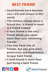 You can make her smile by surprising her with gifts, paying her bills, caring for her, being her driver… that even prepares you to be a good husband in the future (or makes you one presently). 10 Lines On Best Friend For Students And Children In English A Plus Topper