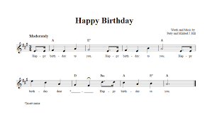 The first version features the melody in just the right hand. Happy Birthday B Flat Instrument Sheet Music Lead Sheet With Chords And Lyrics