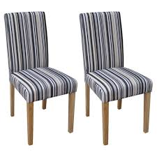 These Two Chairs From The Lorenzo Upholstered Dining Chair Set Are Sure To Impress With Their Striped Dining Chairs Striped Dining Chairs Wooden Dining Chairs