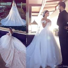 A wide variety of cathedral wedding gowns options are available to you, such as feature, fabric type, and technics. Said Mhamad Ball Gown Wedding Dresses Off Shoulder Lace Applique Cathedral Train White Ivory Wedding Gowns Bridal Gowns With Free Veils From Allanhu 234 71 Dhgate Com
