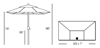 Round cantilever umbrella canopy pole set sunbrella bw stripe patio umbrella with tilting and height adjustment function. Half Wall Patio Umbrella Sunbrella 3 5 X 7