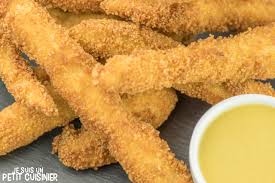 Recette D Aiguillettes De Poulet Panees Et Sa Sauce Moutarde Miel