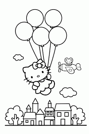 60 hello kitty pictures to print and color. Hello Kitty Balloons Coloring Pages Coloring Home