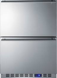 Summit are a specialist in camping and outdoor equipment. Summit Spff51os2d 24 Inch Outdoor Freezer Drawers With 3 4 Cu Ft Capacity Automatic Defrost Wire Storage Basket 2 Adjustable Dividers Digital Thermostat And Led Lighting