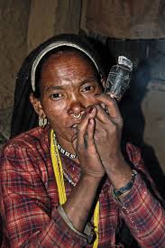 Jiban Bhattarai and Binod Karki. Highslide JS. Local women smooking local tobacco(Chilim) - karnali26