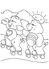 This coloring picture dimension is about 840 pixel x 600 pixel with approximate file size for around 122.87 kilobytes. Cheer Bear And Tenderheart Bear Rollerstaking In Care Bear Coloring Page Coloring Sun