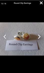 Round Clip Earrings Made With Your Flowers Wedding Funeral Special Occasion Etc Floral Preservation Floral Jewellery Clip On Earrings