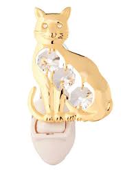 Matashicrystal 24k Gold Plated Kitty Cat Night Light Reviews Wayfair