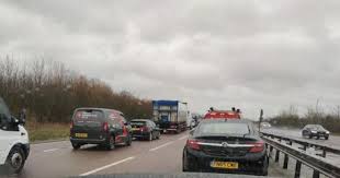 A120 Traffic Photo Shows Overturned Car After Serious Crash Causes Large Oil Spill On Road Https Www Essexlive News News Essex News A1 In 2020 Road Essex Road Essex