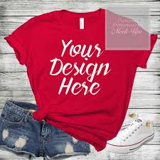 Download Bella Canvas 3001 Pink Unisex T Shirt Mock Up Shirt Template Red T Shi Dynamic Dimensions