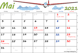 Mai wochenkalender 2021 zum ausdrucken. Monatskalender Mai 2021 Pdf Drucken Kostenlos