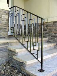 Mid Century Entry Stair Rail Railings Outdoor Outdoor Stair Railing Exterior Stairs