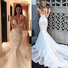 A mermaid wedding dress is a favorite choice for brides. Stunning Sexy Backless Wedding Dresses Mermaid Style Spaghetti Strap Lace Bride Dress Sweetheart Neckline Wedding Dresses Aliexpress