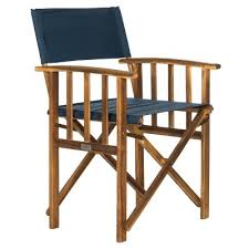 Laguna Director Chair Teak Brown Navy Safavieh Brown Blue Directors Chair Chair Contemporary Adirondack Chairs