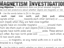 Please click the back arrow to return to the lessons page to select another lesson. Magnetism Worksheet Year 3 4 Teaching Resources
