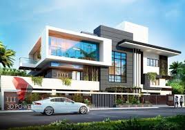 3d Exterior Rendering Of Modern Home By 3d Power Galleries Architecture Modern Bungalow Exterior Bungalow Exterior Architecture Building Design