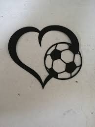 Decoupe Cœur Ballon De Foot Pour Scrapbooking Carterie Embellissements Par Dessin Ballon Tatouage De Football Dessin Foot