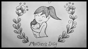 341x388 drawn baby line drawing. Drawing For Mothers Day Easy Pencil Sketching Mother S Day Drawing Pencil Art Youtube