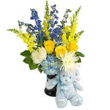 Maybe you would like to learn more about one of these? My First Teddy Blue Bouquet Designed By Karin S Florist Same Day Delivery
