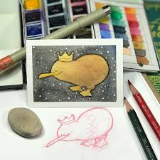 Bird In Bird Bath Drawing Post 736 Theme Free Draw Friday Cornel Kevin Kiwi The Cosmic Conquistador On Earth He Was Small Flightless Bird Wit Bird Drawings Planet Drawing Kiwi Bird