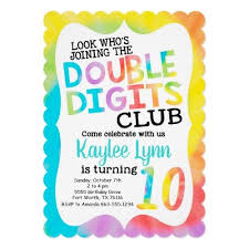 10th Birthday Birthday Party Ideas For Girls Age 10 Tie Dye Double Digits 10th Birthday Invitation 10th Birthday Invitation Birthday Invitations Girl Girls Birthday Party Themes