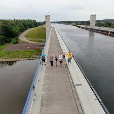 The magdeburg water bridge (german: Photos At Kanalbrucke Magdeburg Bridge