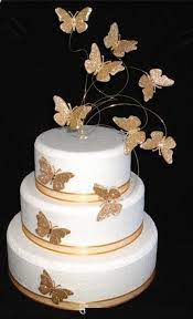 Superb Golden Silver Butterfly Cake Toppers Wedding Birthday Anniversary Ebay Butterfly Cake Topper Golden Wedding Cake Butterfly Wedding Cake