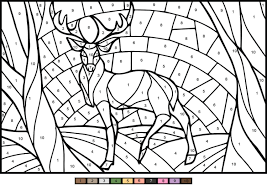 Keep a cat and pumpkin company on a magical night. Deer Color By Number Coloring Page Free Printable Coloring Pages For Kids