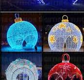Giant 3D Ball Motif Lights Large Outdoor Christmas Baubles ...