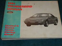 Cruse control where is the cruse control light located at in my 1991 for thunder bird. 1991 Ford Thunderbird Mercury Cougar Wiring Vacuum Diagram Shop Manual Ebay