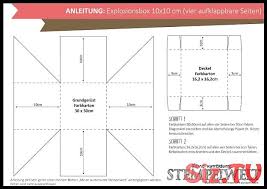 Anleitung Explosionsbox 10x10 Vier Aufklappbare Seiten In 2020 Geschenkbox Basteln Anleitung Explosionsbox Anleitungen