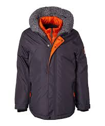 Big Chill Charcoal Orange Expedition Layered Parka Boys