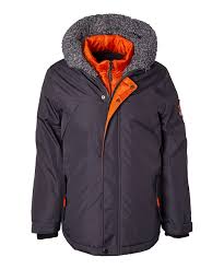 big chill charcoal orange expedition layered parka boys