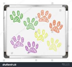 Paw Print On Flip Chart Background Stock Vector Royalty