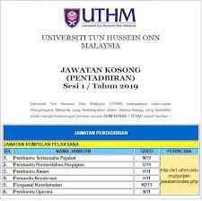 Jika anda sedang mencari kerja kosong 2019 maka anda berada di laman web yang betul. Uthm Pagoh Jawatan Kosong Rasong