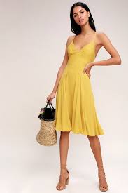 Troulos Mustard Yellow Lace Up Midi Dress Cocktail Dress Yellow Womens Yellow Dress Green Midi Dress