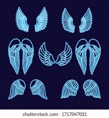 Angel wing neon lights signs neon sign art decorative wall light dector for kids room, beer bar, wedding, party,christmas real glass pure hand curved 14x8 inches 4.5 out of 5 stars 31. Angel Wings Neon Sign Set On Stock Vector Royalty Free 1717047031