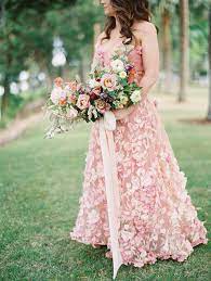 Colorful wedding dresses come in a wide range of different hues from soft blushes to pastel blues to deep emeralds. Pink Wedding Dresses We Love From Real Weddings Martha Stewart