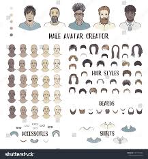 Male Avatar Creator Hand Drawn Faces Stock Vector Royalty Free 1471712786