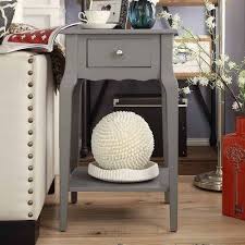 Weston Home Catalpa 28 Inch High Wood End Table With Drawer And Shelf Gray Size 28 Inch In 2020 End Tables With Drawers End Tables Wood End Tables