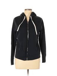 details about mossimo women black zip up hoodie lg