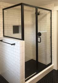 Get Glass Shower Doors Panels Tile Lines In 2020 Shower Doors Black Shower Doors Small Bathroom Makeover