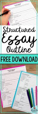 Help Your Students Write Their Five Paragraph Essays With This Free Structured Essay Download Goldratetod Writing Lessons Middle School Writing Essay Outline