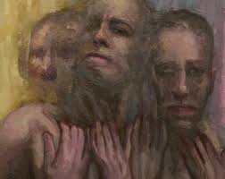 Scrim II, oil painting original by Louie Van Patten