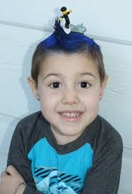 Crazy Hair Day at school! Lego surfer , shark , ocean , wave, boys :)