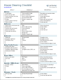This is an accessible template. Cleaning Schedule Template Printable House Cleaning Checklist