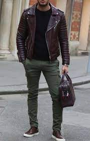 Stylish Men Mens Fashion Leather Bag Leather Jacket Green Menswear Urban Men Leather Jacket Men Style Mens Fashion Edgy Leather Jacket Style